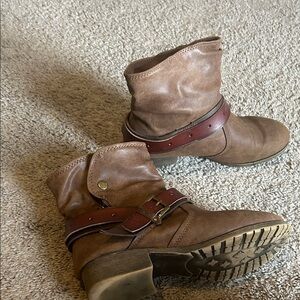 Maurices Brown Ankle Boots with Strap